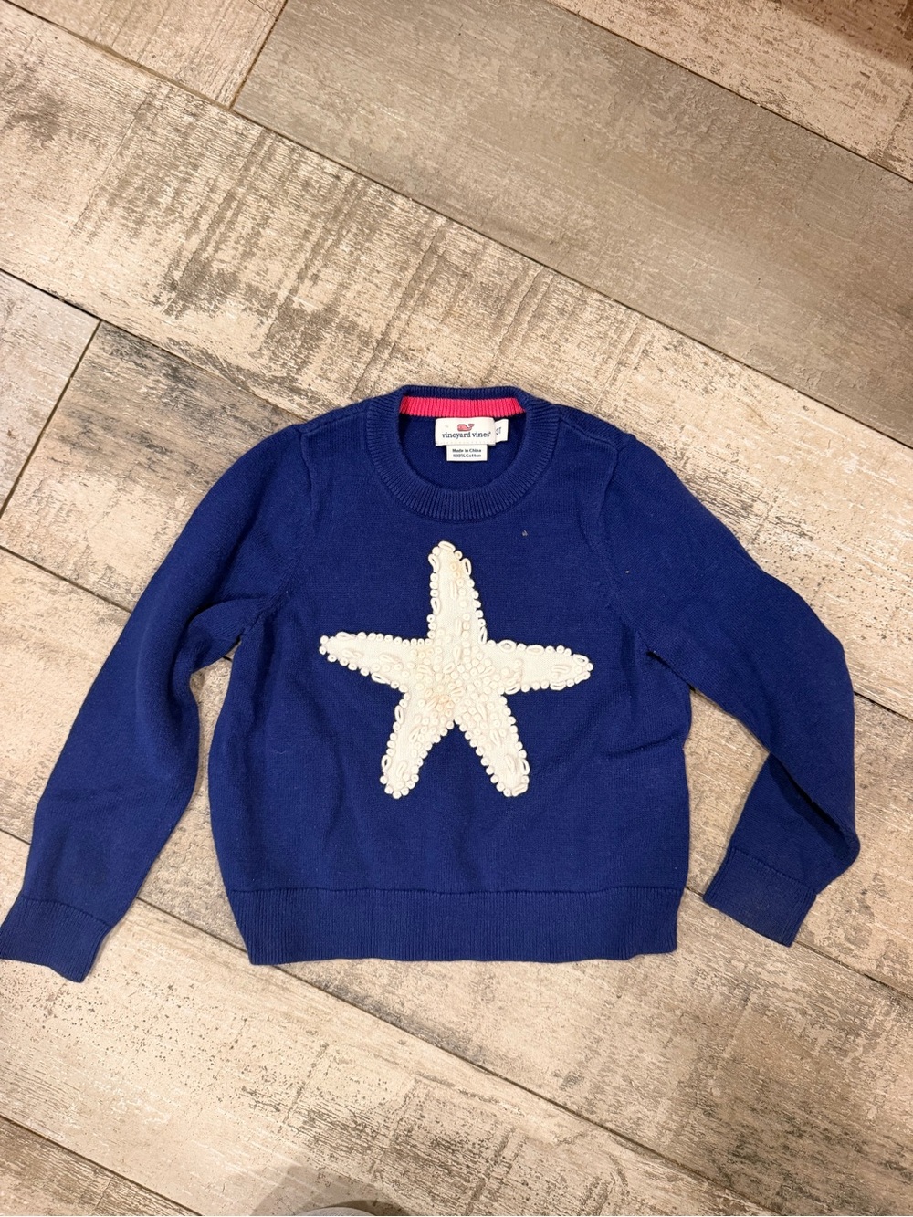 Vineyard Vines Navy Sweater with White Sequin Star